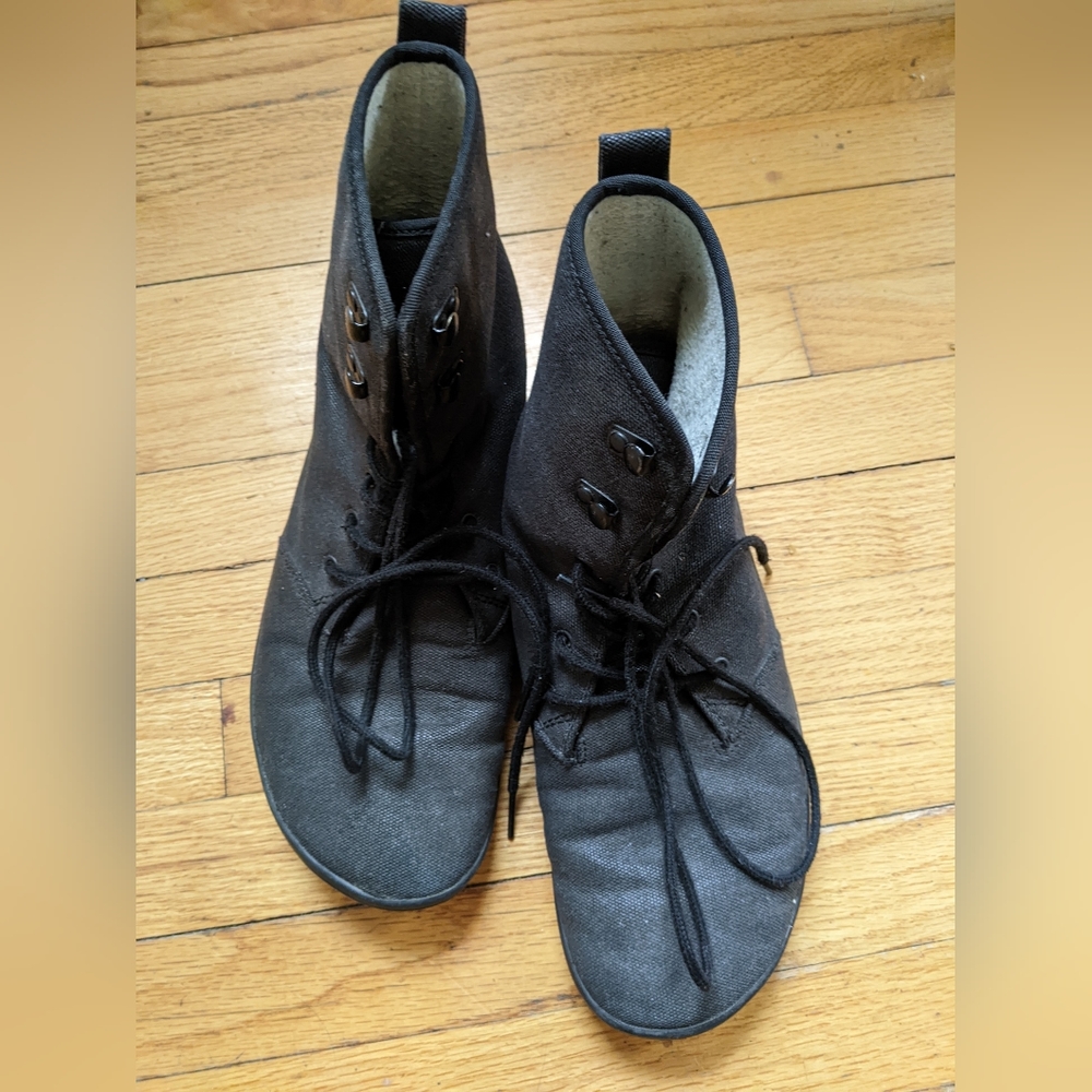 Black Vivobarefoot Gobi eco canvas boots 42